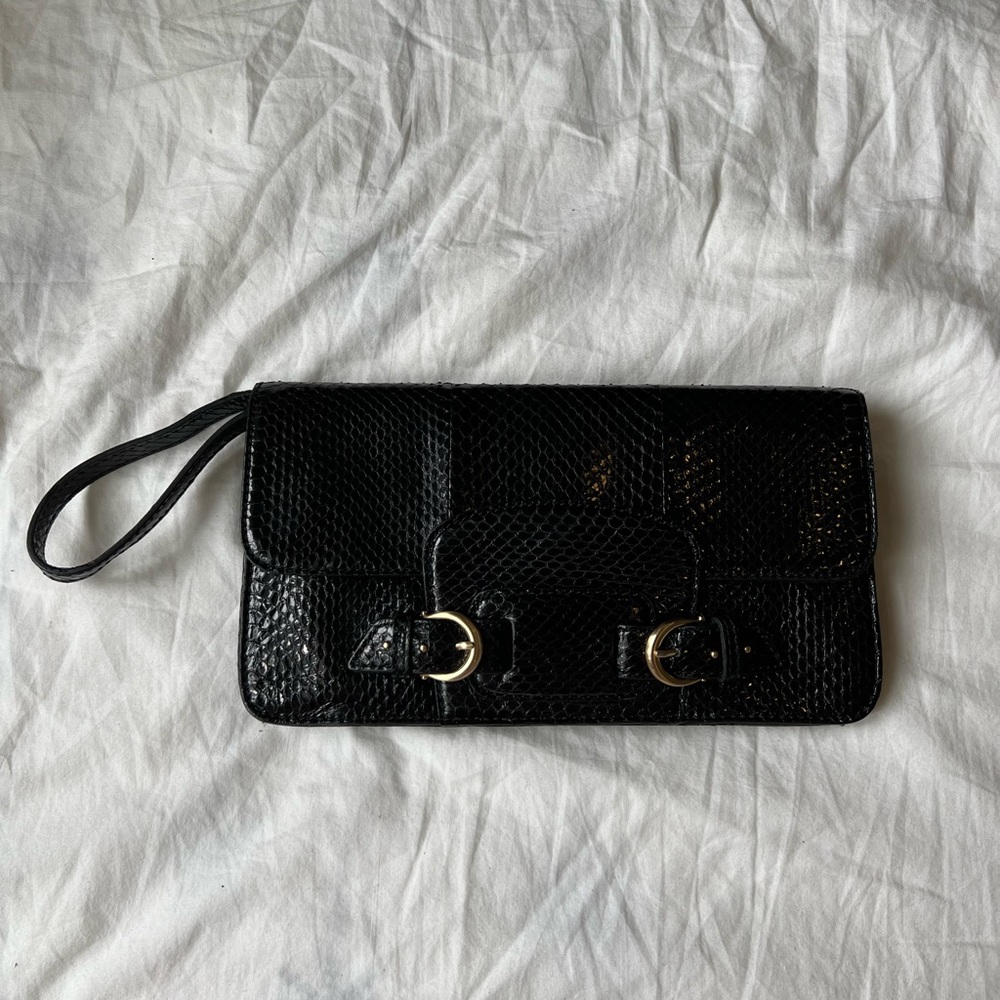 Cole Haan - mini clutch black bag with wrist stra